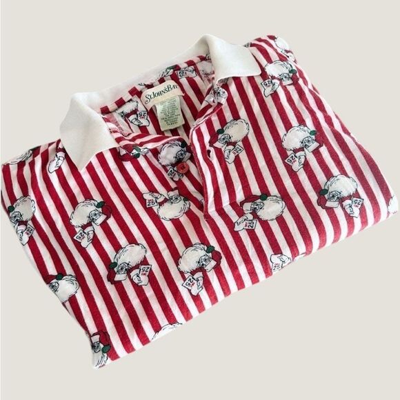 Vintage Santa Clause red and white pinstripe Nightgown - Picture 1 of 4